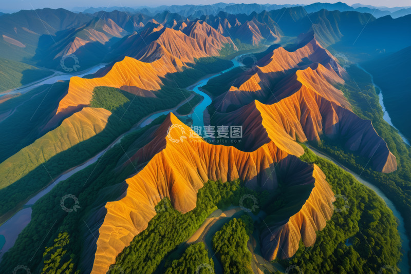 高清大图下载【趣麦麦图】航拍连绵起伏的壮美山峦