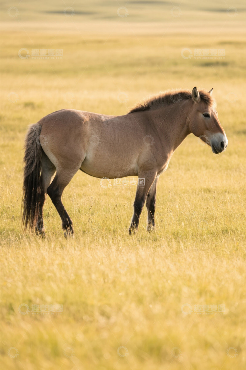 高清大图下载【趣麦麦图】草原上站立的马