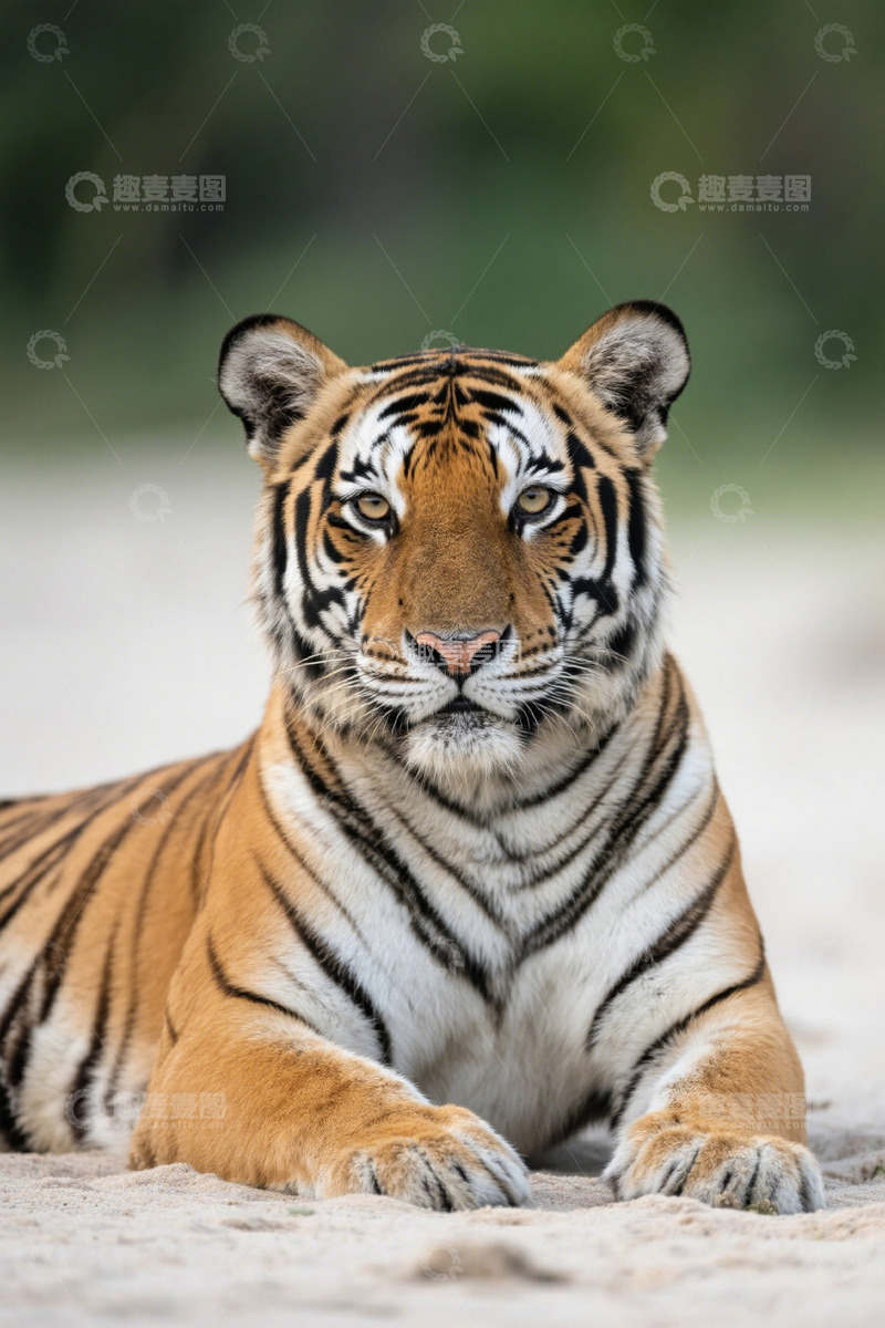 高清大图下载【趣麦麦图】趴卧的老虎特写