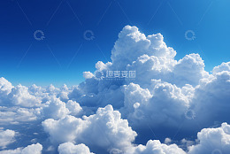 高空视角蓝天白云景象