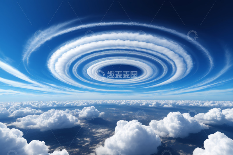 高清大图下载【趣麦麦图】空中漩涡状云彩景观