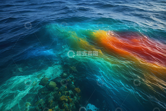 海洋中色彩斑斓的水下景观
