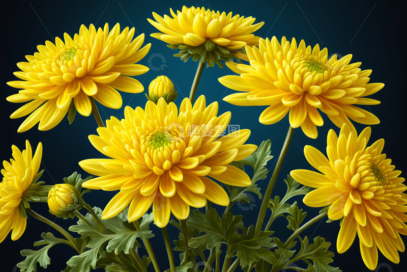 高清大图下载【趣麦麦图】黄色菊花特写