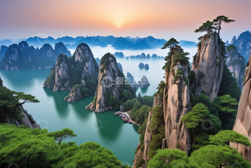 高清大图下载【趣麦麦图】山水相依的自然风景