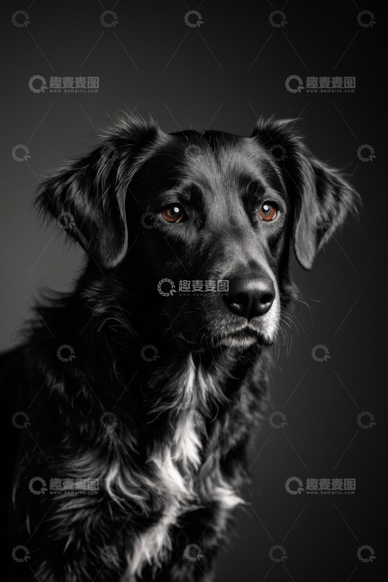 高清大图下载【趣麦麦图】黑色宠物狗特写