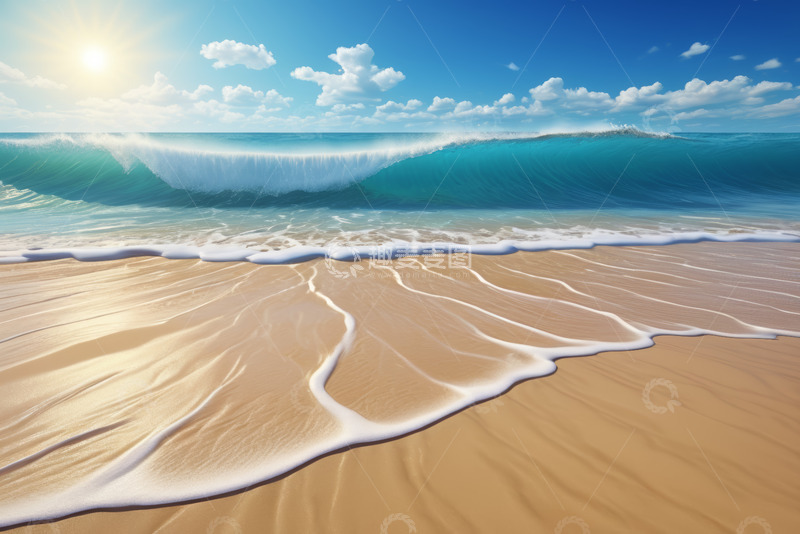 高清大图下载【趣麦麦图】阳光沙滩海浪自然风光