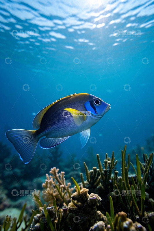 海洋中色彩斑斓的热带鱼