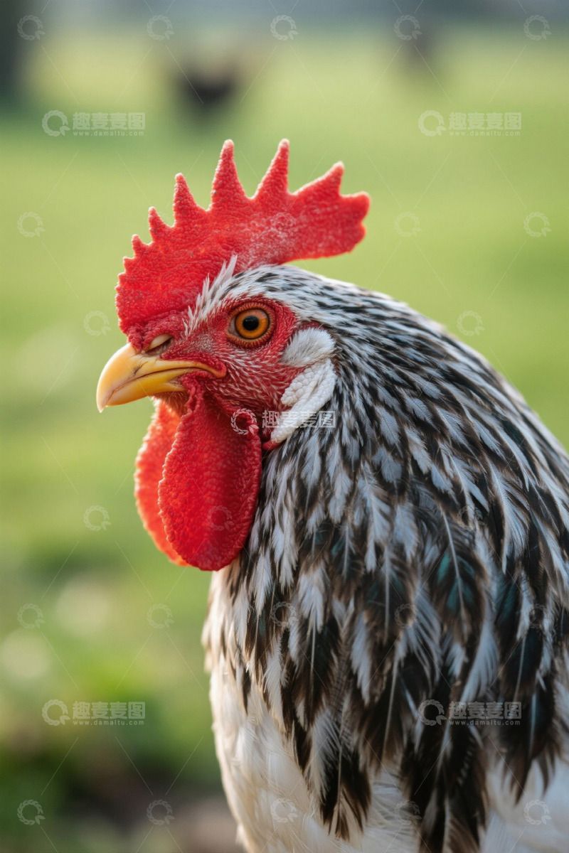 高清大图下载【趣麦麦图】特写公鸡头部