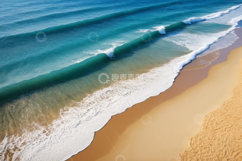 高清大图下载【趣麦麦图】海浪拍打沙滩风景