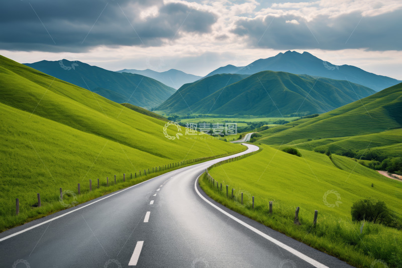 高清大图下载【趣麦麦图】山间蜿蜒公路自然风光