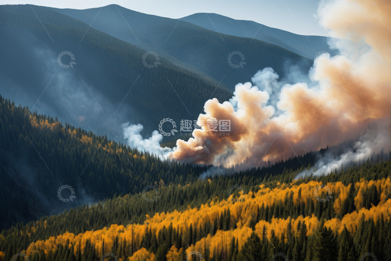 高清大图下载【趣麦麦图】山林间野火燃烧景象