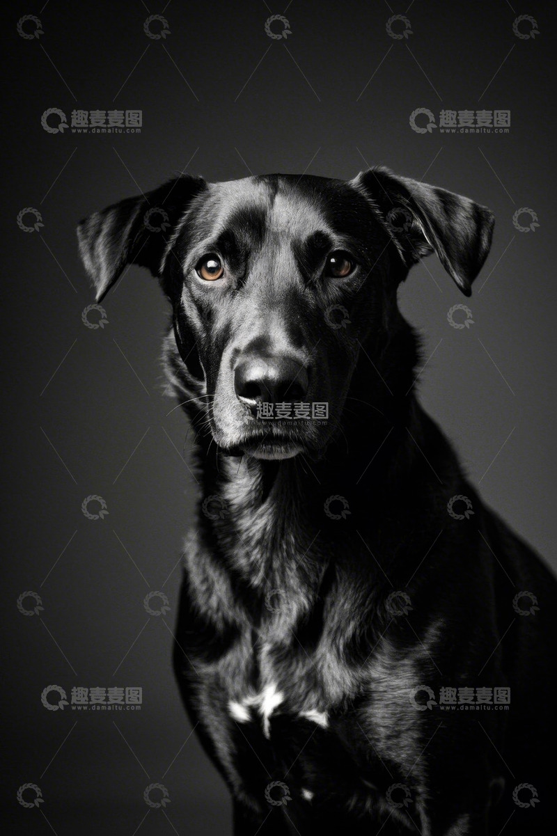 高清大图下载【趣麦麦图】黑色宠物狗特写