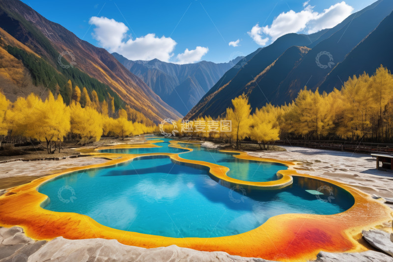 高清大图下载【趣麦麦图】山谷间多彩水域自然风光