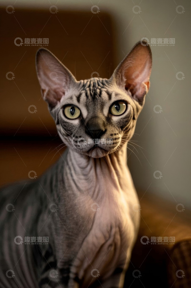 高清大图下载【趣麦麦图】斯芬克斯无毛猫特写