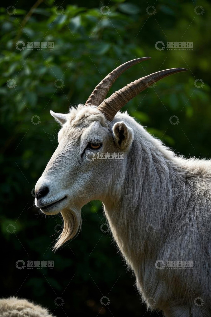 高清大图下载【趣麦麦图】长角山羊特写