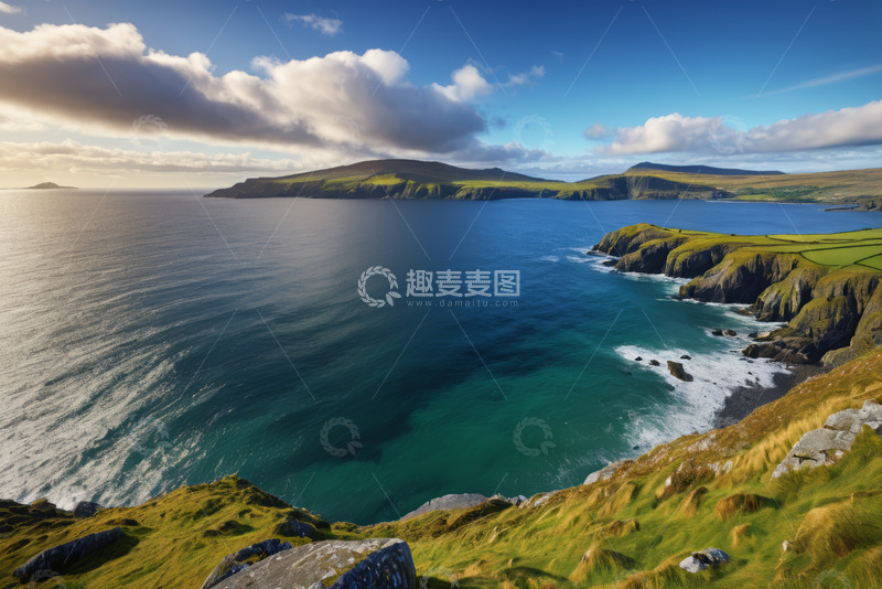 高清大图下载【趣麦麦图】爱尔兰海岸悬崖自然风光