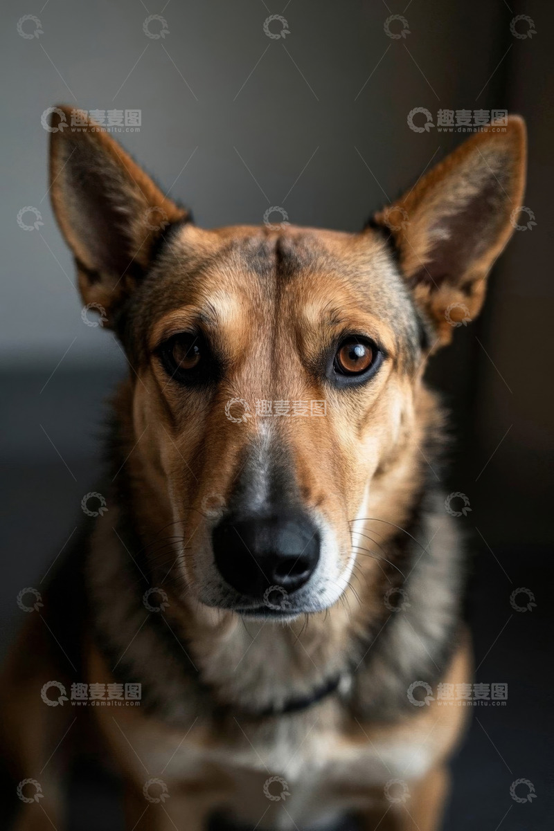 高清大图下载【趣麦麦图】直视镜头的宠物狗特写
