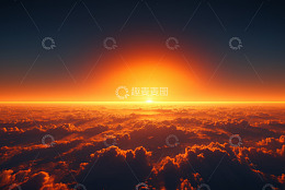 高空视角日出云海景观