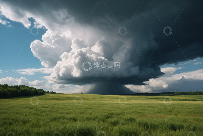 高清大图下载【趣麦麦图】草原上空积雨云自然景观