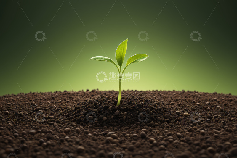 高清大图下载【趣麦麦图】破土而出的嫩绿幼苗