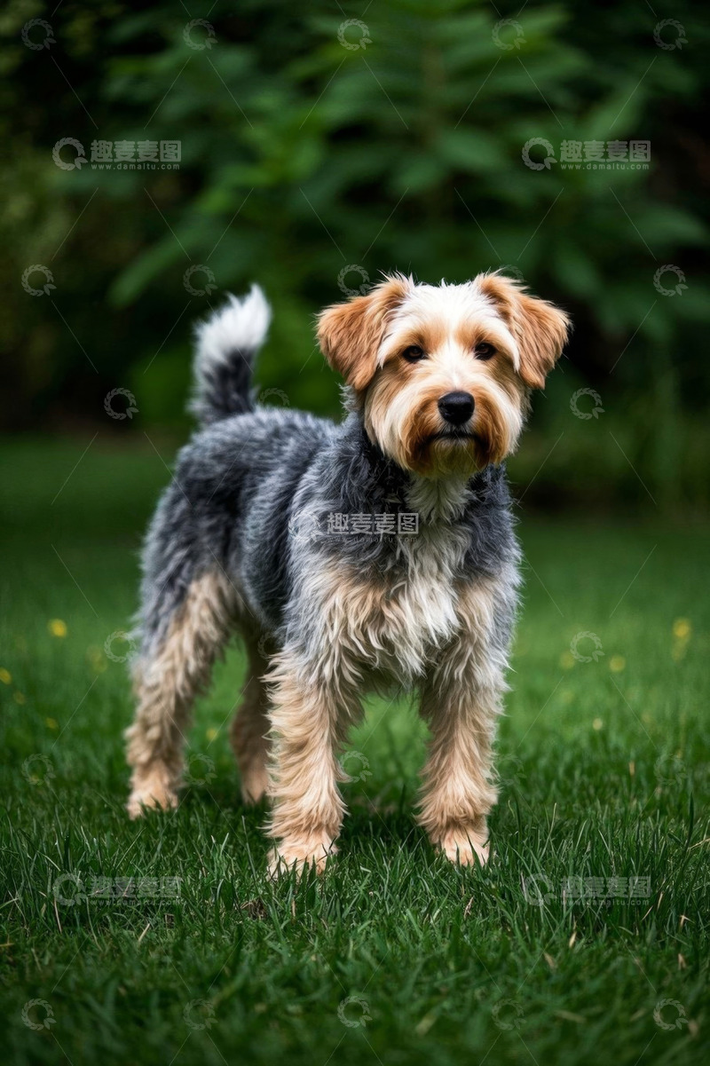 高清大图下载【趣麦麦图】草地上站立的宠物狗