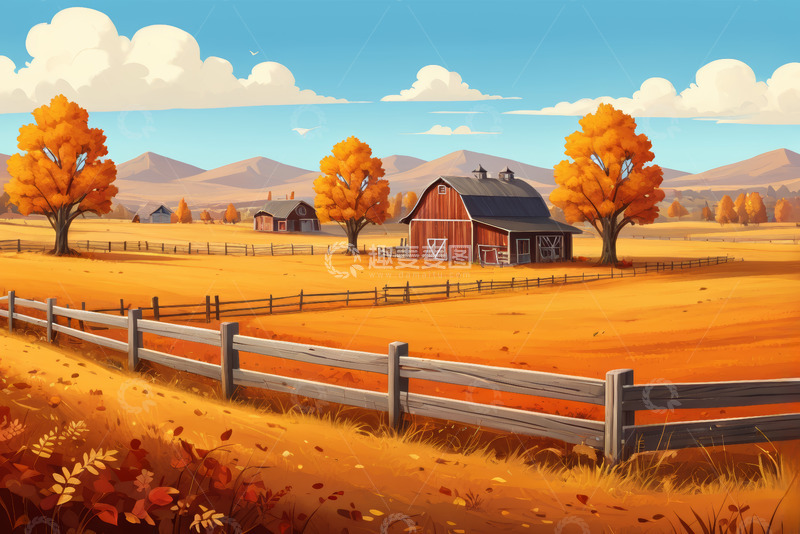 高清大图下载【趣麦麦图】秋季田园农场风景