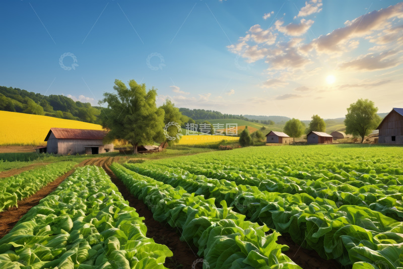 高清大图下载【趣麦麦图】田园农场绿色蔬菜种植景观