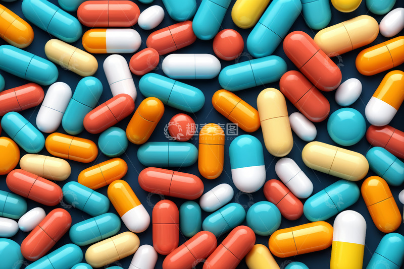 高清大图下载【趣麦麦图】多彩胶囊药品素材