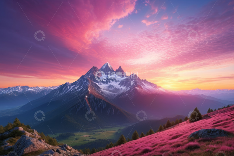 高清大图下载【趣麦麦图】山间日出自然风光景色