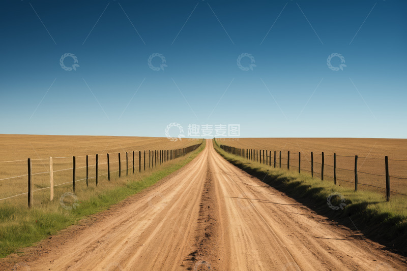 高清大图下载【趣麦麦图】田野间的乡间土路风景