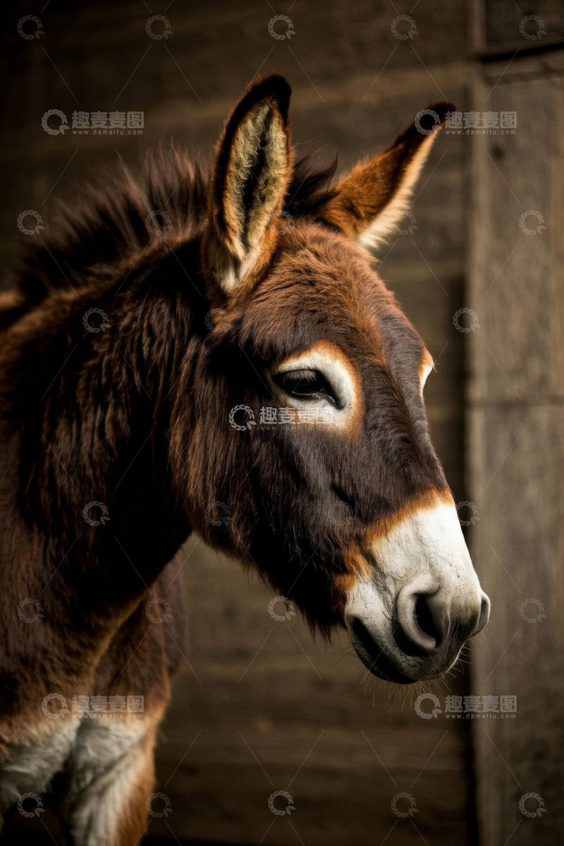 高清大图下载【趣麦麦图】驴的特写素材