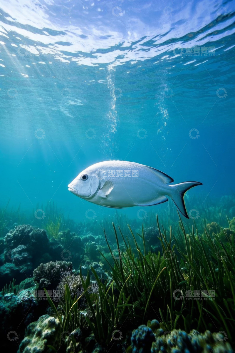 高清大图下载【趣麦麦图】海洋中鱼在水下的景象