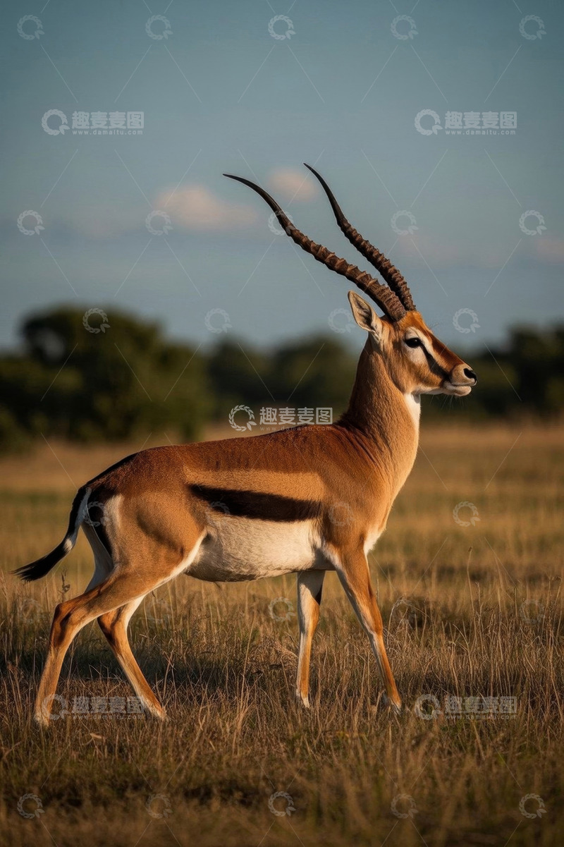 高清大图下载【趣麦麦图】草原上行走的羚羊