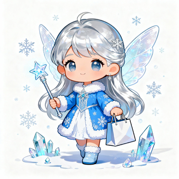 冰雪精灵卡通形象插画