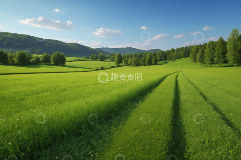 高清大图下载【趣麦麦图】户外绿色田野自然风光