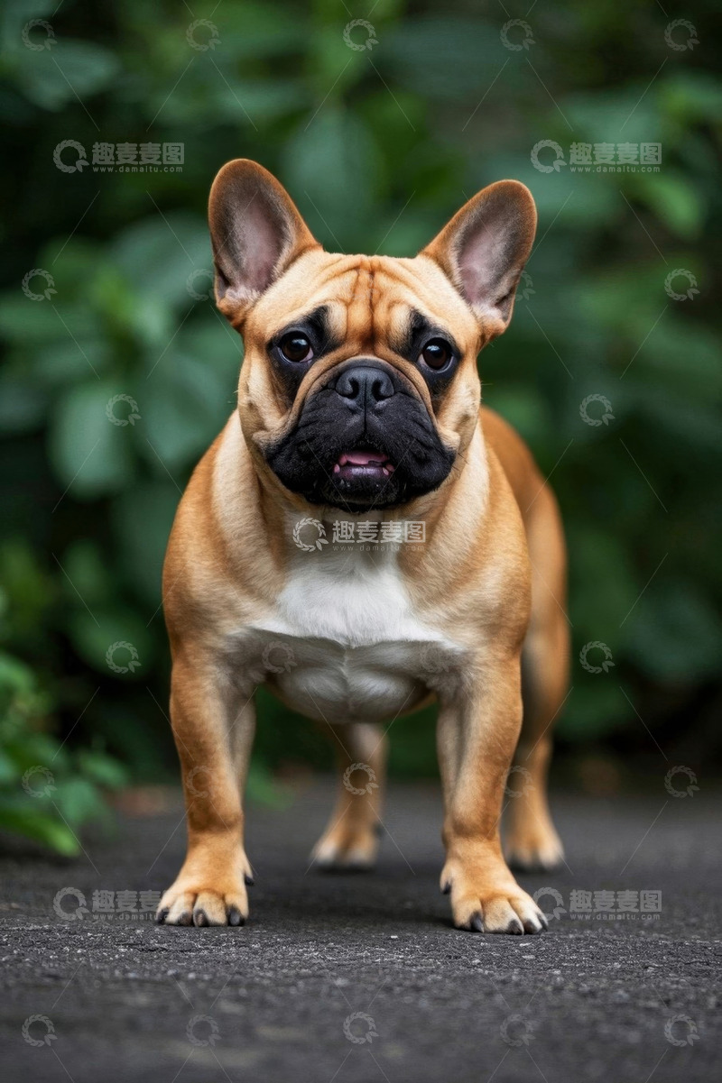 高清大图下载【趣麦麦图】站立的法国斗牛犬
