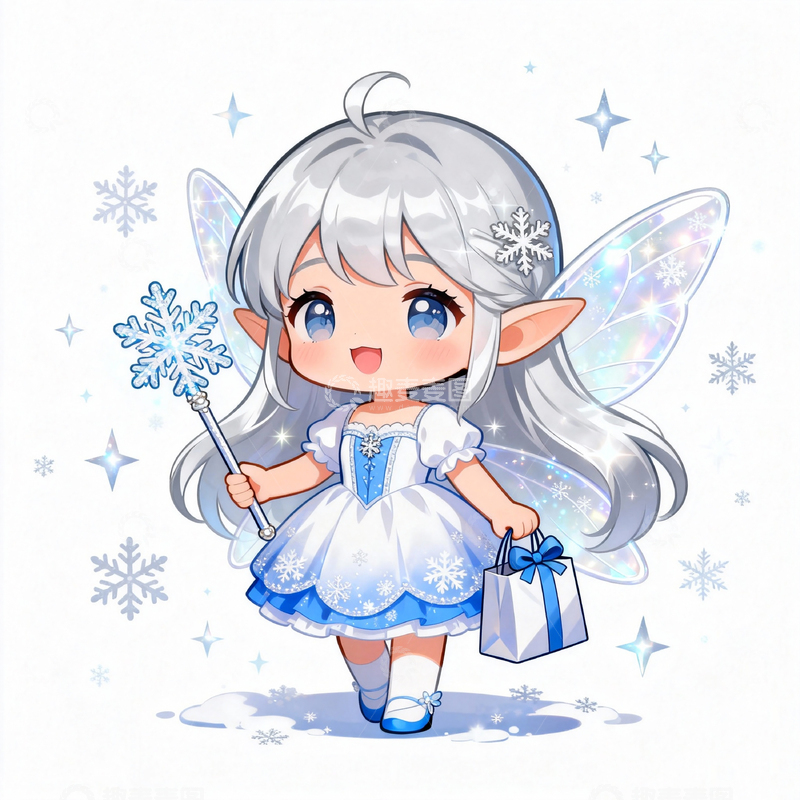 高清大图下载【趣麦麦图】冰雪精灵Q版卡通动漫角色设计
