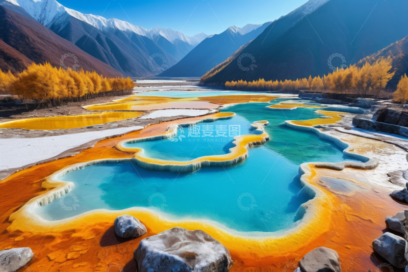 高清大图下载【趣麦麦图】山谷彩色水域自然风光