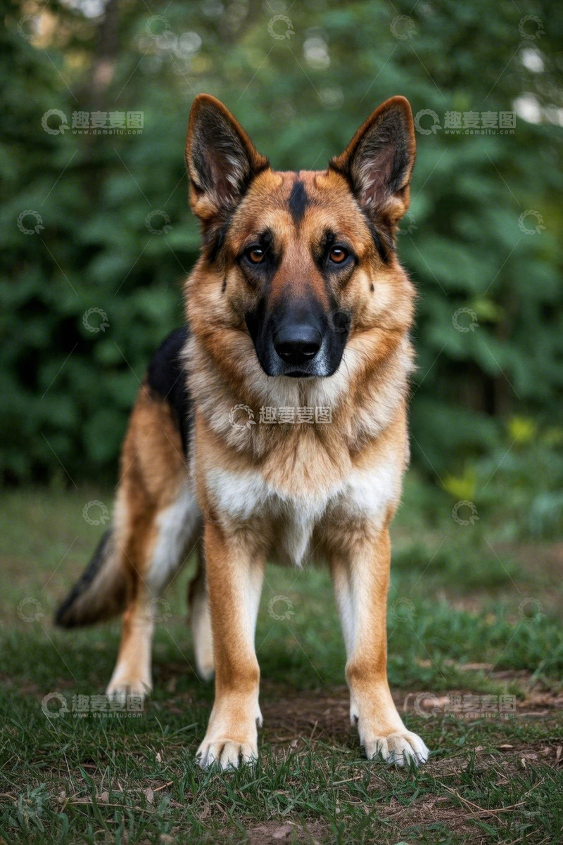 高清大图下载【趣麦麦图】站立的德国牧羊犬