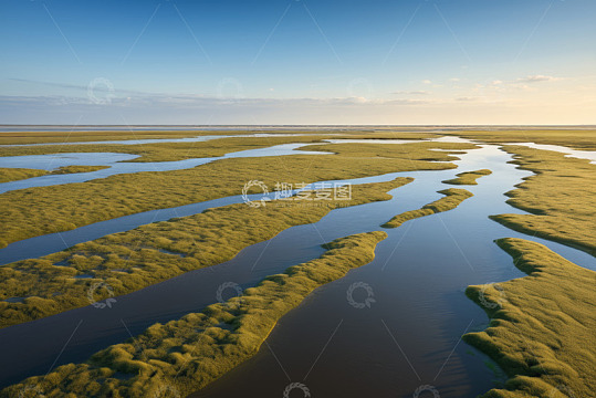 航拍湿地自然风光全景