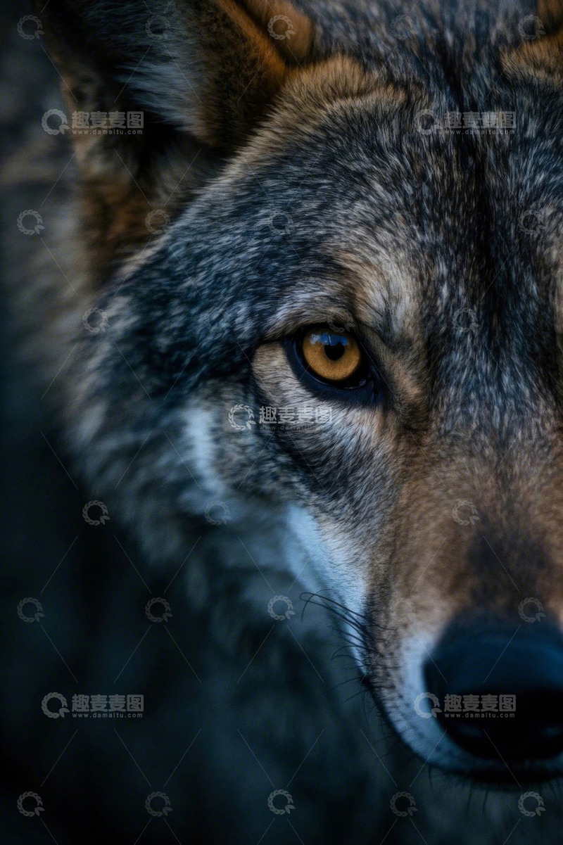高清大图下载【趣麦麦图】狼的面部特写