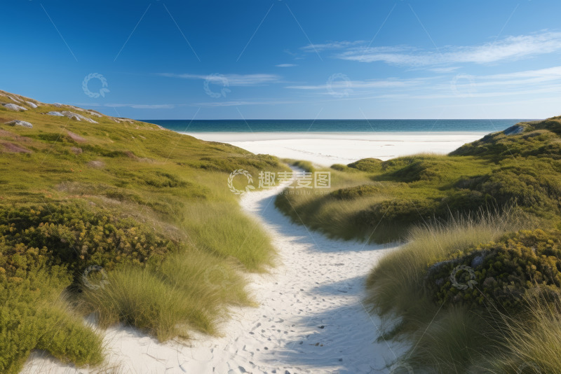 高清大图下载【趣麦麦图】通往海滩的沙路与自然风光