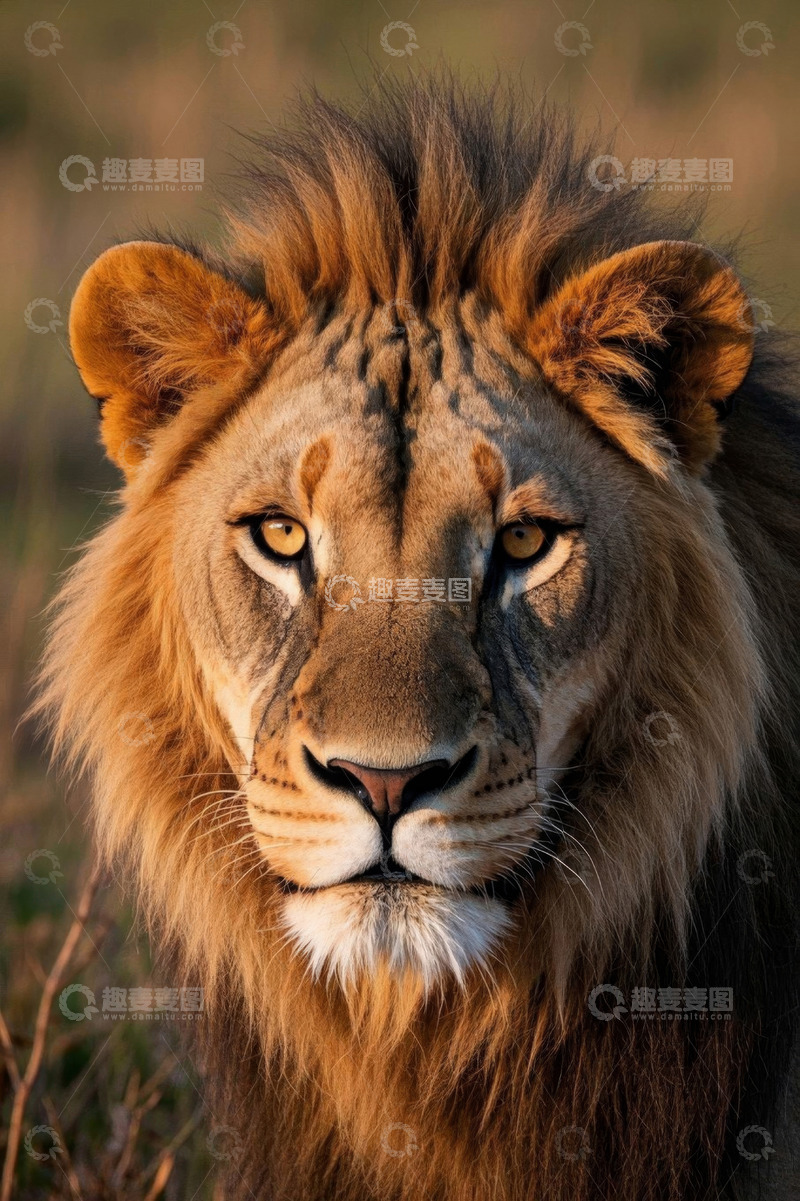高清大图下载【趣麦麦图】雄狮特写近景