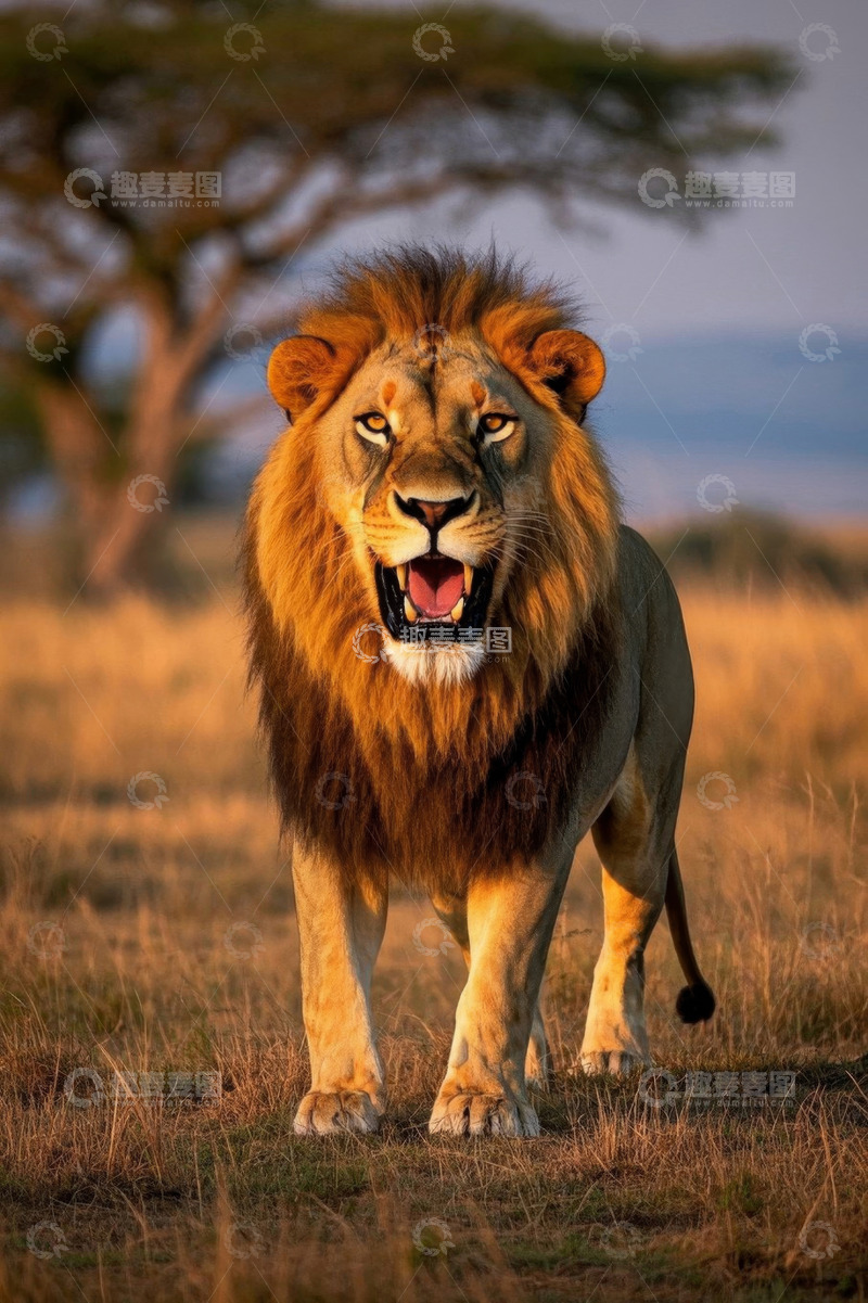 高清大图下载【趣麦麦图】非洲草原上的雄狮特写