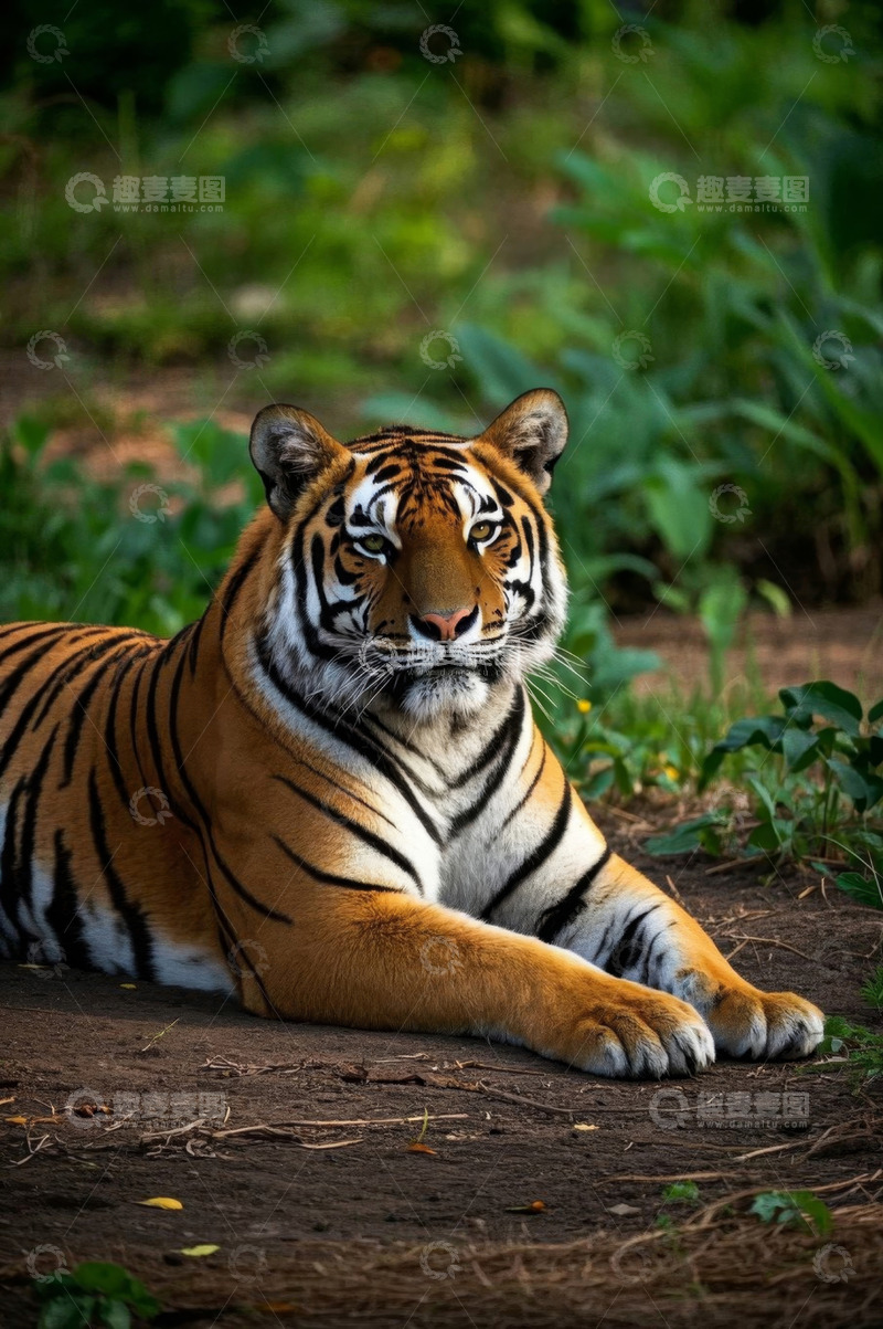 高清大图下载【趣麦麦图】趴着的老虎特写