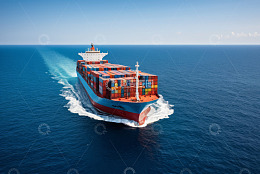 海上航行的集装箱货轮