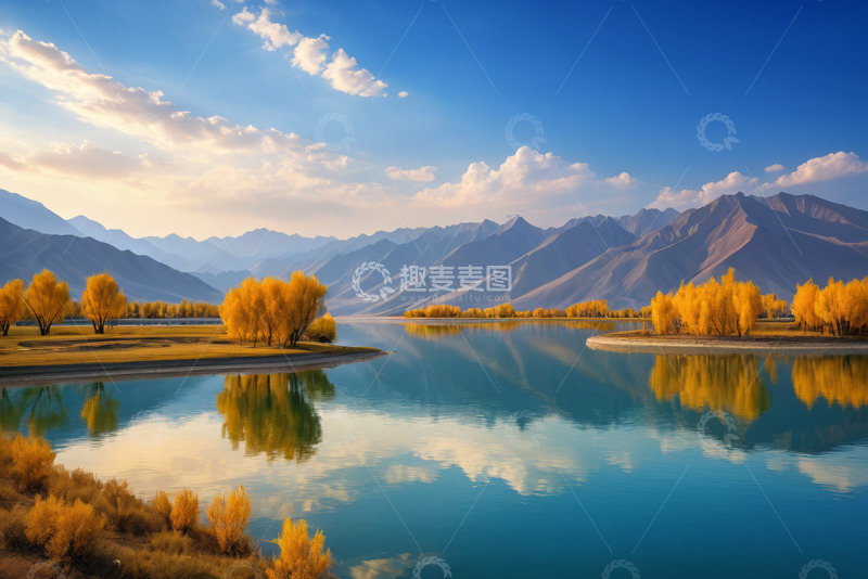 高清大图下载【趣麦麦图】山水湖泊秋景自然风光