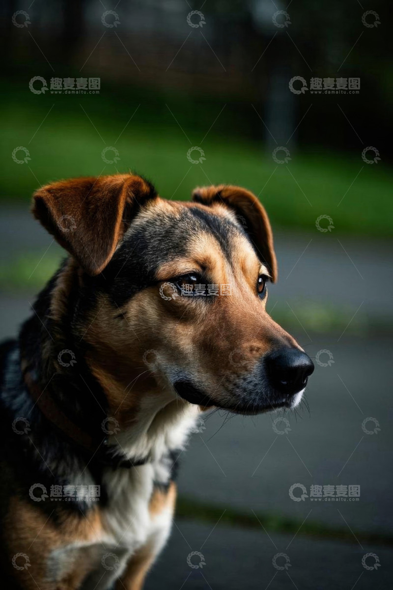 高清大图下载【趣麦麦图】户外的狗特写