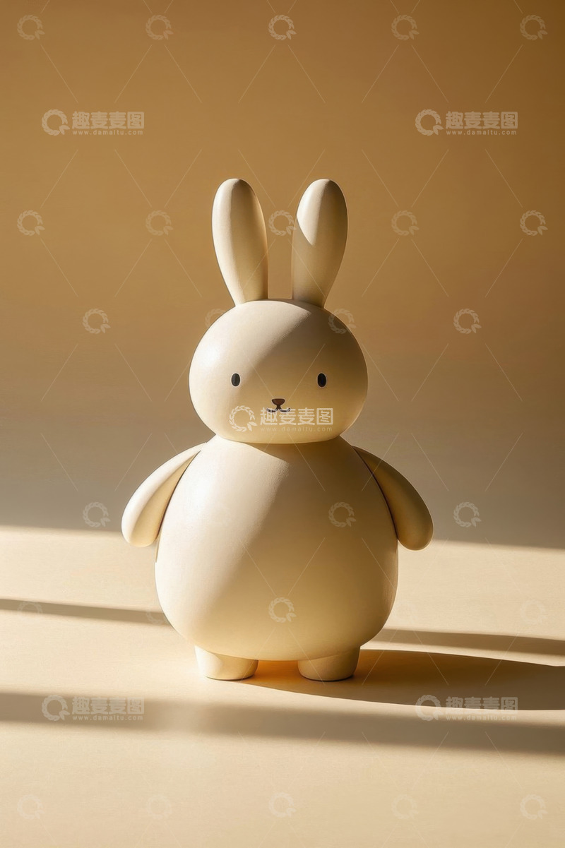 高清大图下载【趣麦麦图】可爱米色兔子玩偶特写
