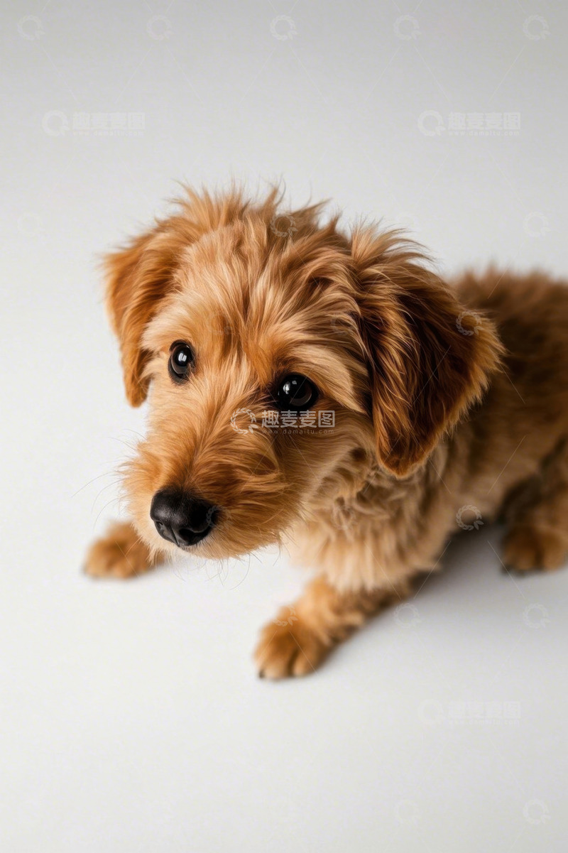 高清大图下载【趣麦麦图】棕色小狗蹲坐特写